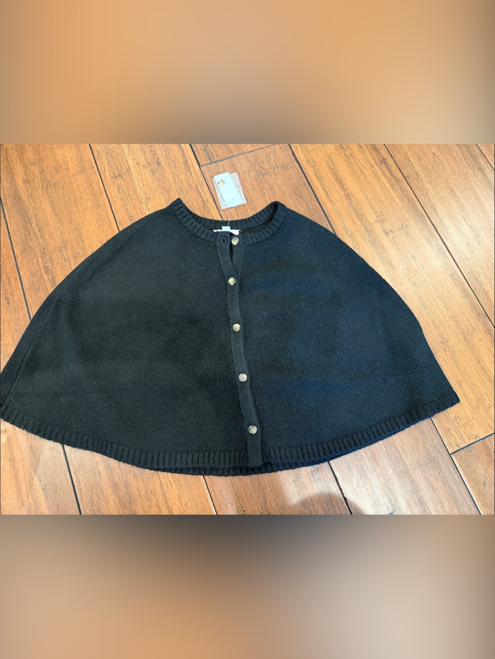 LOFT Black Button-Front Sweater Cape